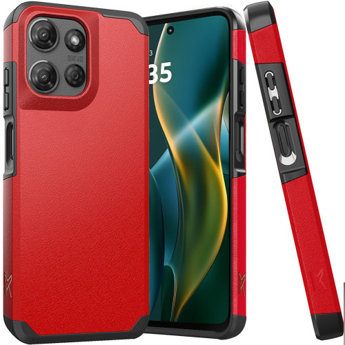 Shockproof Air Cushion Hybrid Case for Motorola Moto G Stylus 2025 - Red