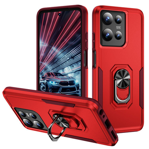 Military Grade TUFF Shockproof Hybrid Armor Case with Ring Grip for Motorola Moto G Stylus 2025 - Red