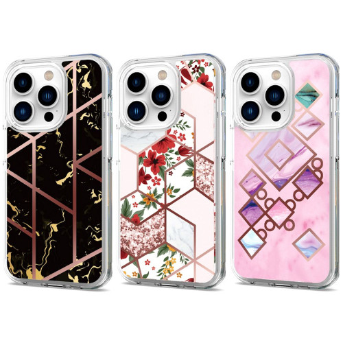 VALUE 3-PACK Marble Series Dual Layer Designer Case for iPhone 15 Pro