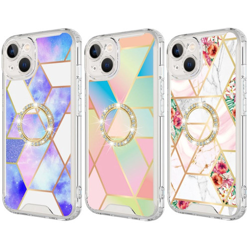 VALUE 3-PACK Shockproof Fusion Shield Tough Snap-on Case with Ring Grip for iPhone 15 Plus