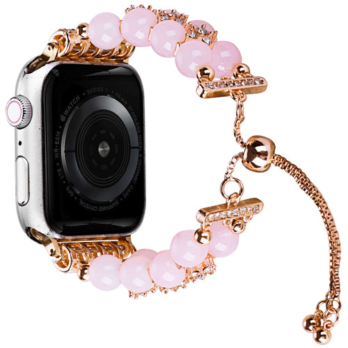 Pearl and Diamond Bracelet Band for Apple Watch 42mm / 41mm / 40mm - Agate Pink