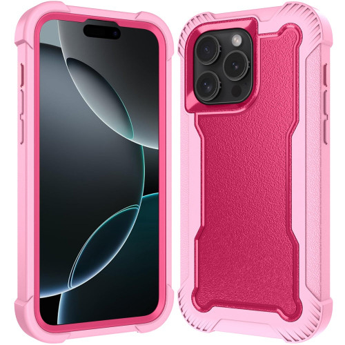 Military Grade TUFF Extreme Hybrid Armor Case for iPhone 16 Pro Max - Hot Pink