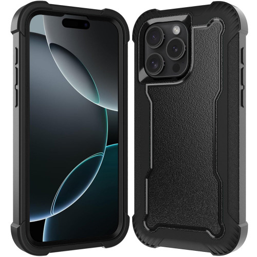 Military Grade TUFF Extreme Hybrid Armor Case for iPhone 16 Pro - Black