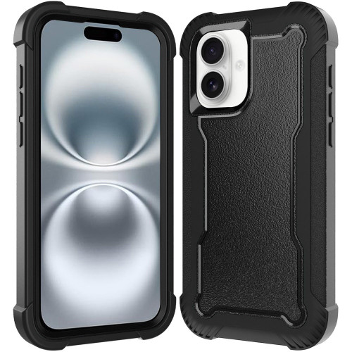 Military Grade TUFF Extreme Hybrid Armor Case for iPhone 16 Plus - Black