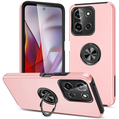 Military Grade 360 Rotating Ring Grip Hybrid Case for Motorola Moto G Stylus 2025 - Pink