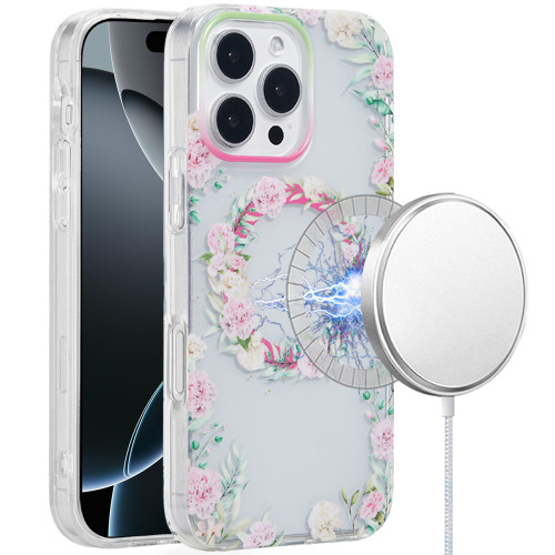 Mood Series MagSafe Hybrid Case for iPhone 16 Pro - Floral