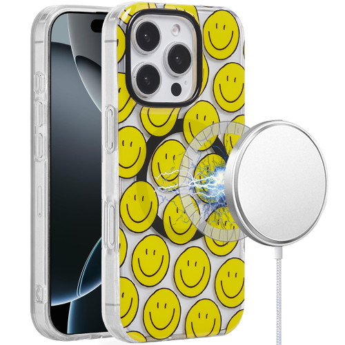 Mood Series MagSafe Hybrid Case for iPhone 16 Pro - Smiley Faces