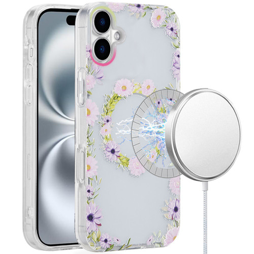 Mood Series MagSafe Hybrid Case for iPhone 16 - Flower