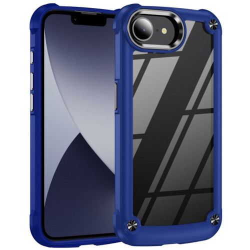 Military Grade Tough Shield Snap-on Transparent Case for iPhone 16e - Blue