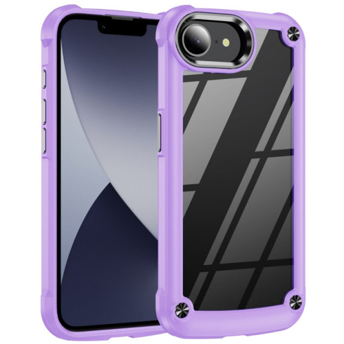 Military Grade Tough Shield Snap-on Transparent Case for iPhone 16e - Purple