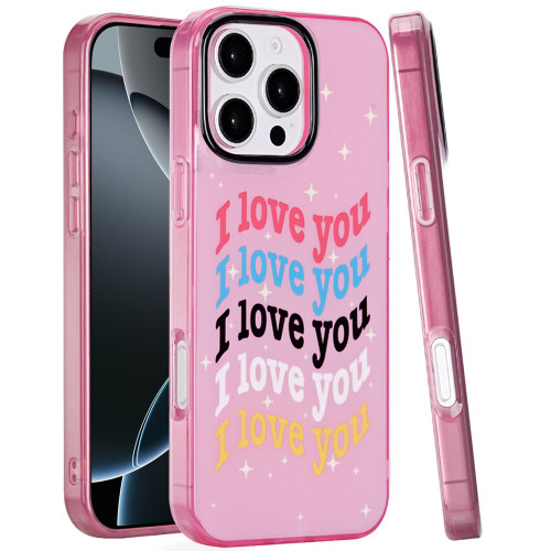 Mood Series Designer Hybrid Case for iPhone 16 Pro Max - I Love You