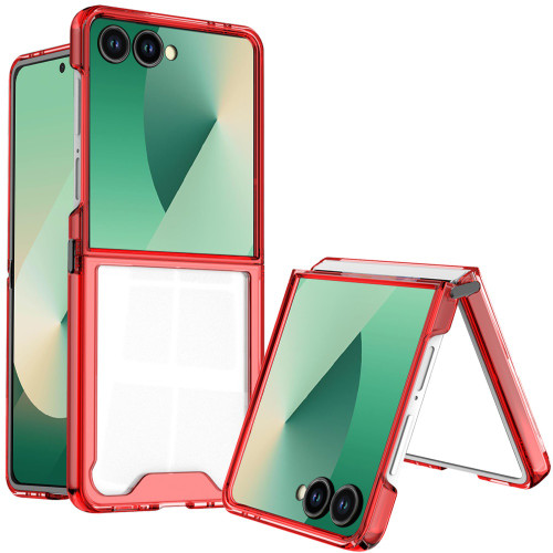 Clarity Collection Transparent Case for Samsung Galaxy Z Flip 7 - Red
