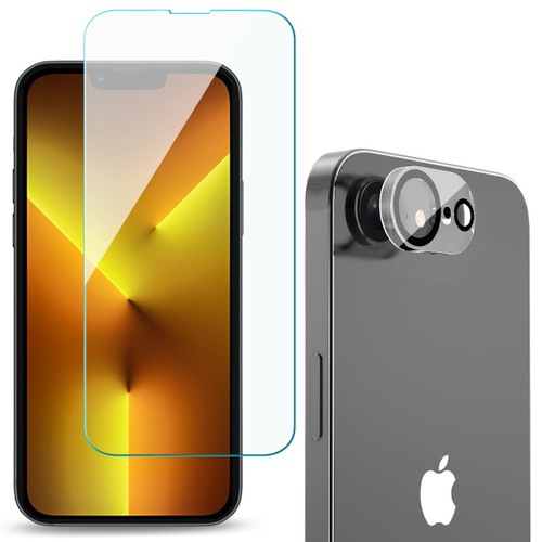 Tempered Glass Screen Protector + Camera Lens Protector for iPhone 16e