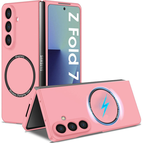 Slim Protective Cover with MagSafe Magnetic Ring for Samsung Galaxy Z Fold 7 - Pink