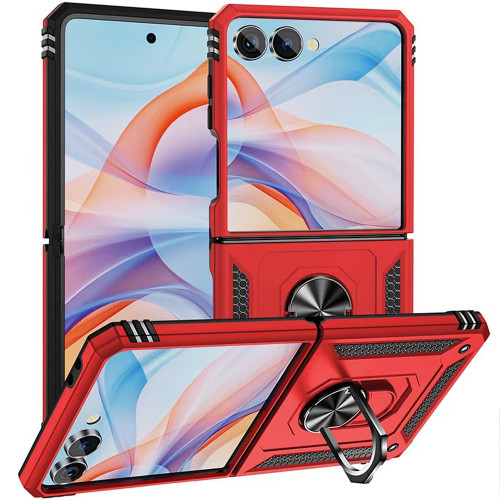 Ring Grip Hybrid Case for Samsung Galaxy Z Flip 7 - Red