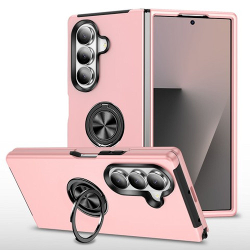 360 Rotating Ring Grip Hybrid Case for Samsung Galaxy Z Fold 7 - Pink