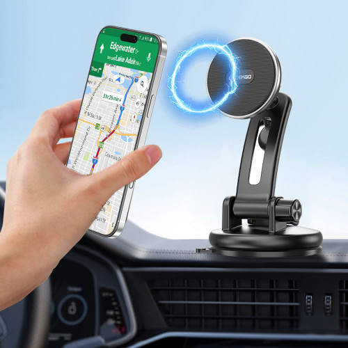 MagSafe Compatible Magnetic Car Windshield and Dashboard Mount - Black