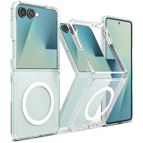 Slim Transparent Case with MagSafe Magnetic Ring for Samsung Galaxy Z Flip 7 - Clear