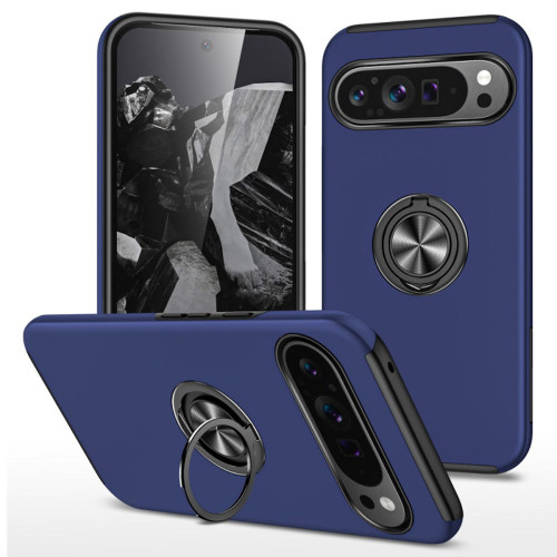 360 Rotating Ring Grip Hybrid Case for Google Pixel 10 Pro XL - Blue