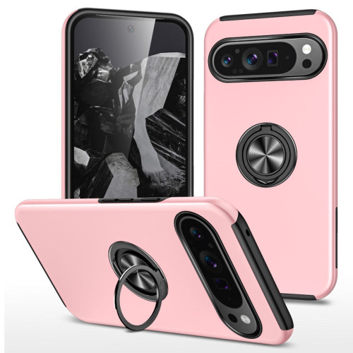 360 Rotating Ring Grip Hybrid Case for Google Pixel 10 Pro XL - Pink