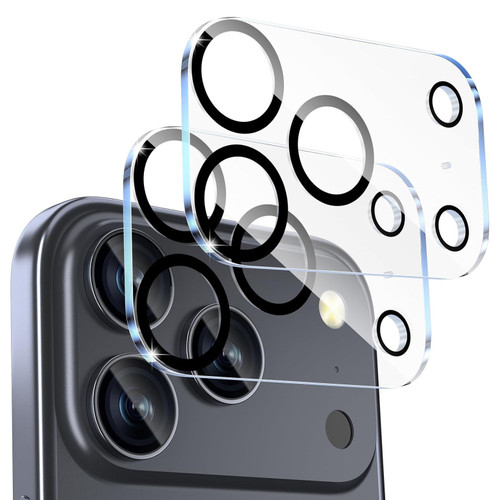 2-Pack HD Tempered Glass Camera Lens Protector for iPhone 17 Pro