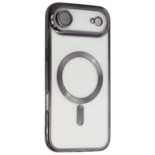 Electroplated Clear MagSafe Case with Camera Lens Protector for iPhone Air - Black