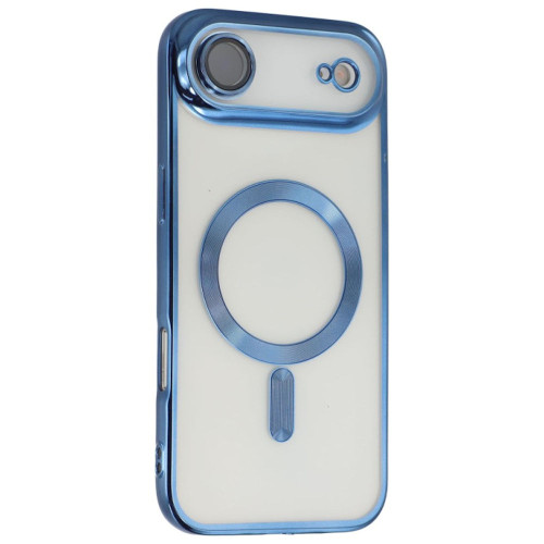 Electroplated Clear MagSafe Case with Camera Lens Protector for iPhone Air - Blue