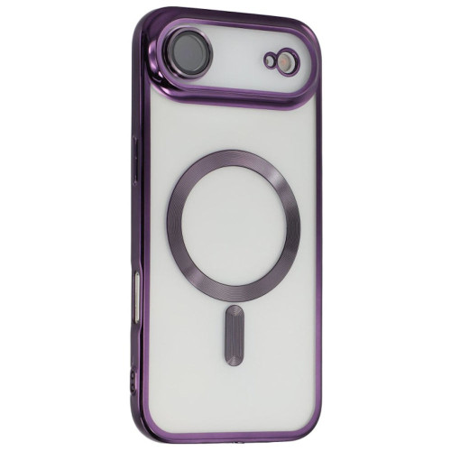 Electroplated Clear MagSafe Case with Camera Lens Protector for iPhone Air - Purple