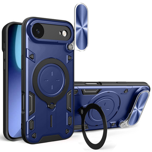 Superior Series Hybrid Case with Ring Stand and Camera Lens Cover for iPhone Air - Blue