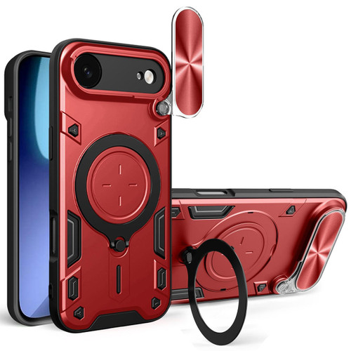 Superior Series Hybrid Case with Ring Stand and Camera Lens Cover for iPhone Air - Red