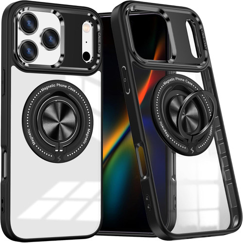 Tough Shield Crystal Case with MagSafe Ring Holder for iPhone 17 Pro Max - Black