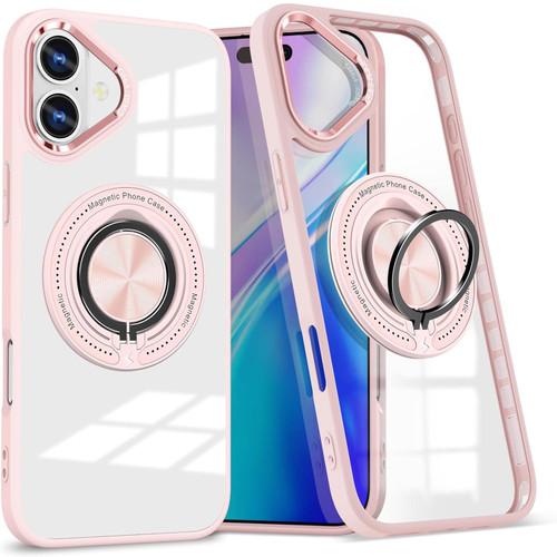 Tough Shield Crystal Case with MagSafe Ring Holder for iPhone 17 - Pink