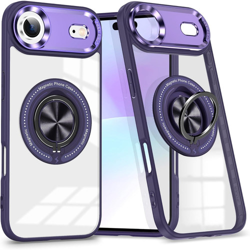 Tough Shield Crystal Case with MagSafe Ring Holder for iPhone Air - Purple