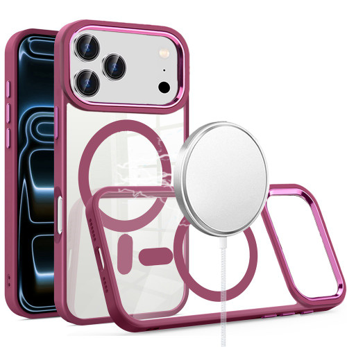 Perfect Crystal Clear MagSafe Case for iPhone 17 Pro Max - Burgundy