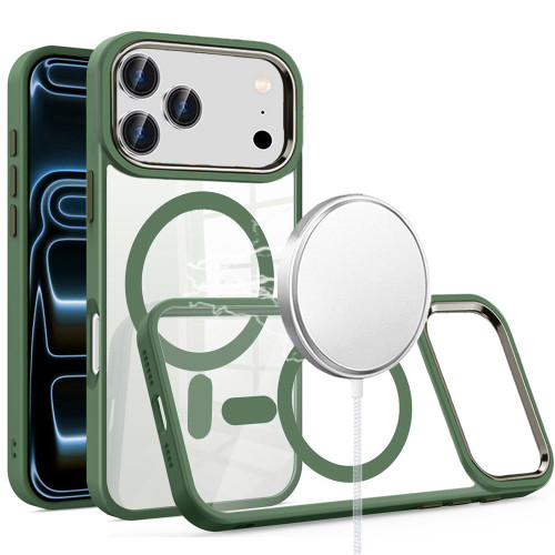 Perfect Crystal Clear MagSafe Case for iPhone 17 Pro - Green