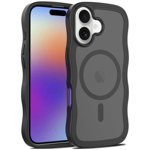 Shade Series Curly Wave Grip Hybrid Case with MagSafe for iPhone 17 - Black