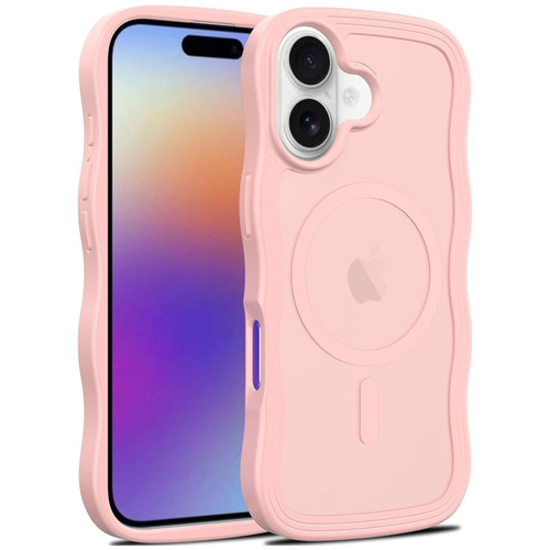 Shade Series Curly Wave Grip Hybrid Case with MagSafe for iPhone 17 - Pink