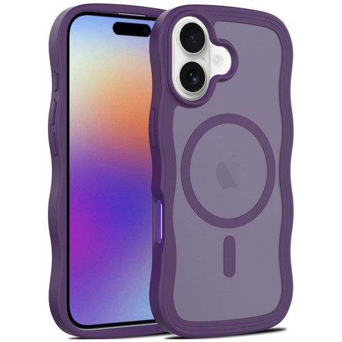 Shade Series Curly Wave Grip Hybrid Case with MagSafe for iPhone 17 - Purple