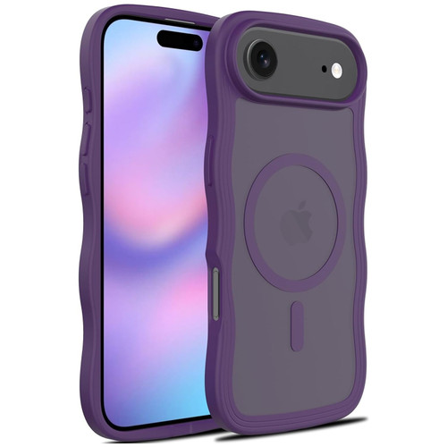 Shade Series Curly Wave Grip Hybrid Case with MagSafe for iPhone Air - Purple