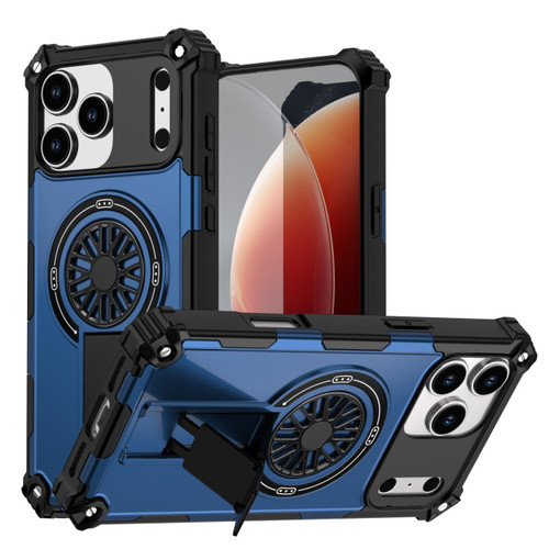 Military Grade MagSafe Tough Ultra Rugged Hybrid Case with Kickstand for iPhone 17 Pro Max - Blue