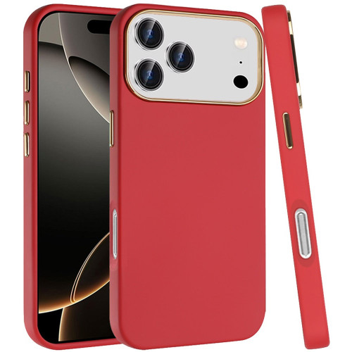 Soft Touch Dual-Layer Hybrid Case for iPhone 17 Pro - Red