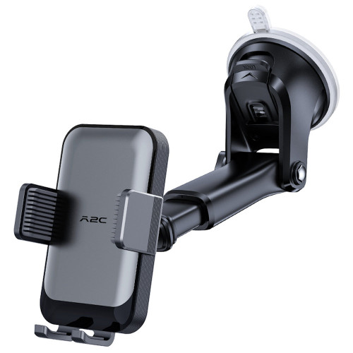 A2C Car Windshield and Dashboard Mount Phone Holder with Extendable Telescopic Arm - Black
