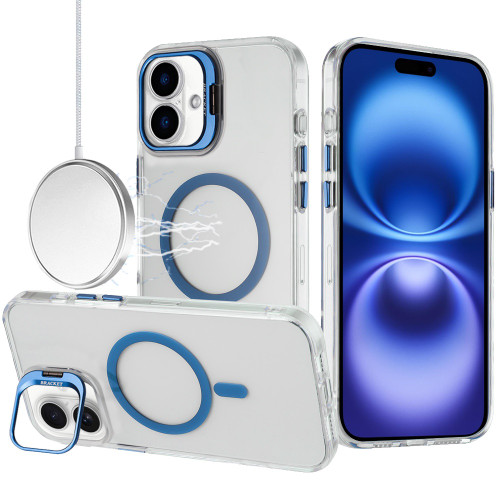InFrame Series MagSafe Crystal Case with Camera Ring Stand for iPhone 17 - Blue