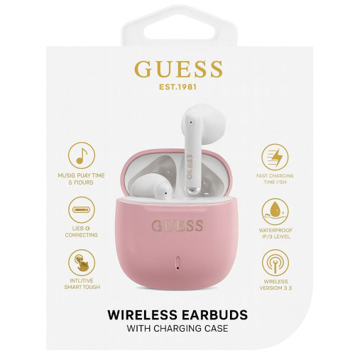 Guess True Wireless Bluetooth Earbuds IPX4 Waterproof - Pink