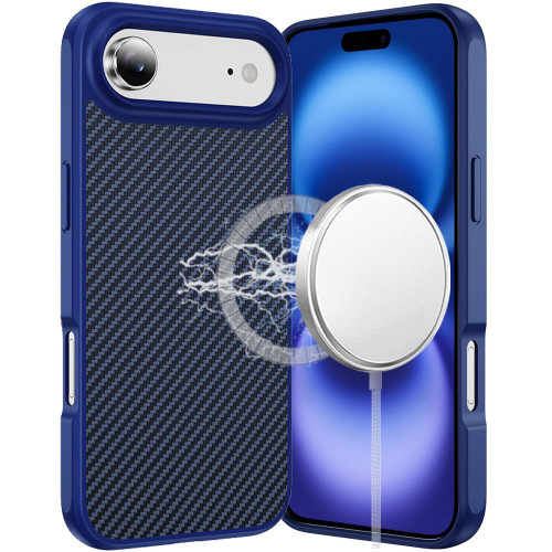 Carbon Fiber Series MagSafe Hybrid Case for iPhone Air - Blue