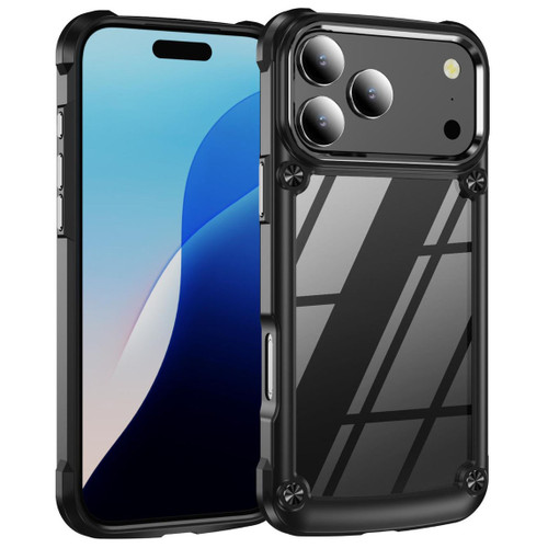 Military Grade Tough Shield Snap-on Transparent Case for iPhone 17 Pro - Black