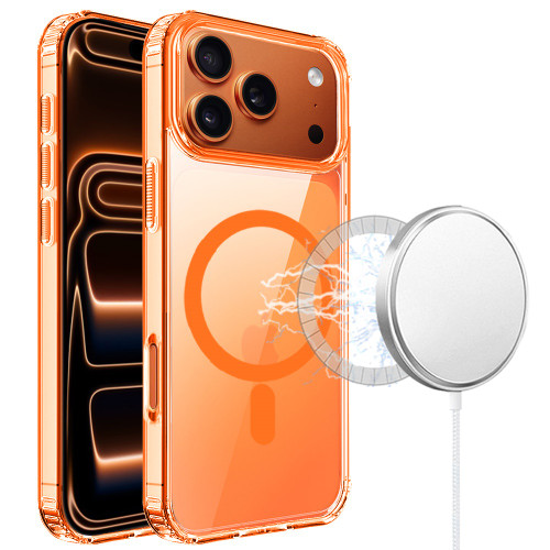 Perfect Crystal Clear MagSafe Case for iPhone 17 Pro - Cosmic Orange