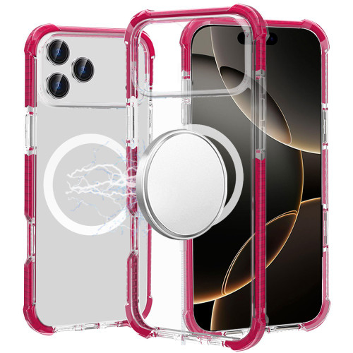 MagSafe Transparent Protective Bumper Case for iPhone 17 Pro Max - Hot Pink