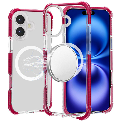 MagSafe Transparent Protective Bumper Case for iPhone 17 - Hot Pink