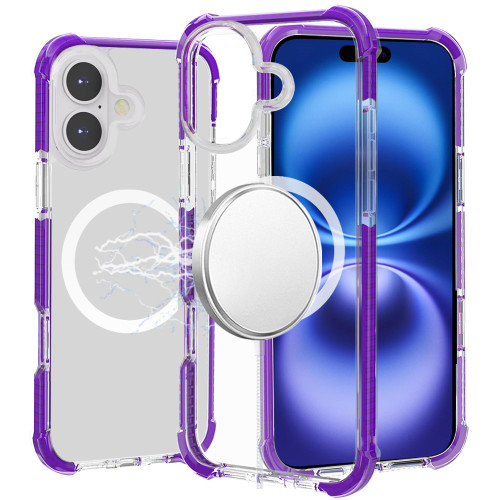 MagSafe Transparent Protective Bumper Case for iPhone 17 - Purple